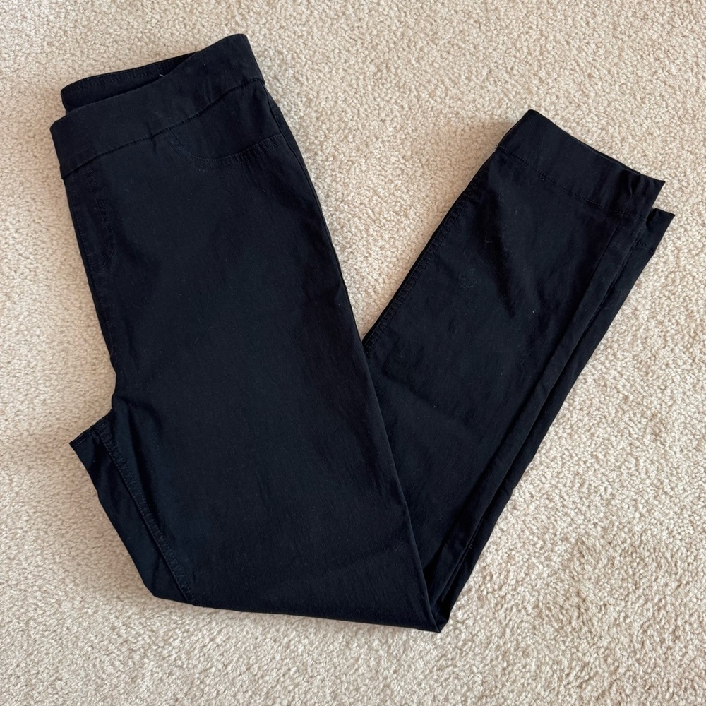 Soft Surroundings Black Pull-On Stretch Straight Leg Dress Pants Size Medium